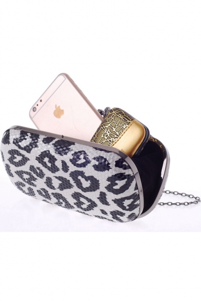 Trendy Color Block Hearts Pattern Black and White Evening Clutch Bag 19*10*5.5 CM