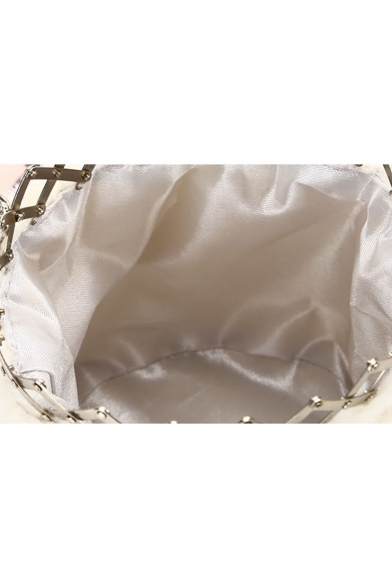 Designer Solid Color Plush Jug Bag Crossbody Clutch Purse With Chain Strap 10*10*10 CM
