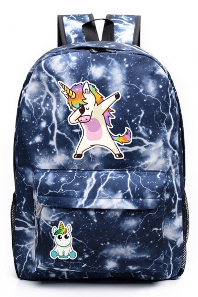 New Lightning Cartoon Unicorn Print Oxford Cloth Backpack 45*31*13 CM