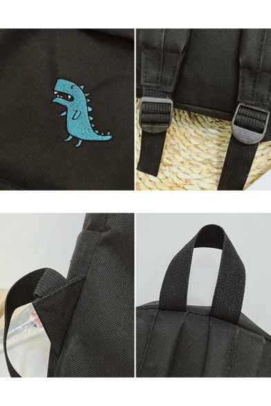 Cute Cartoon Dinosaur Print Canvas School Bag Backpack 21*17*10 CM