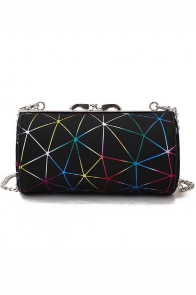 Hot Fashion Geometric Luminous Printed Circle Crossbody Clutch Bag