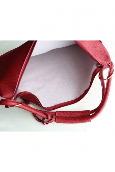 Minimalist Plain Rivet Tassel Embellishment Large Leather Tote Bag 52*2*32 CM