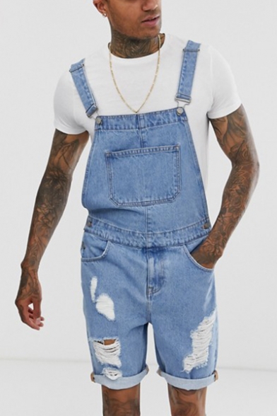 ripped overall shorts