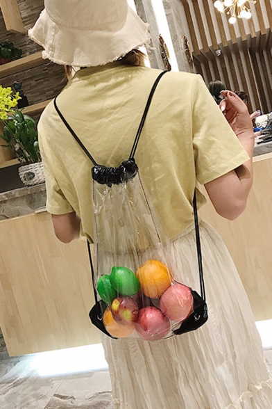 Unique Waterproof Transparent PVC Drawstring Backpack 40*30*1 CM