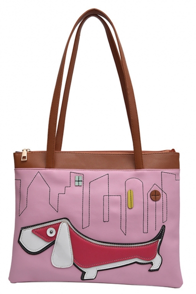 Cute Cartoon Pattern Tote Bag with Zipper 35*4*27 CM