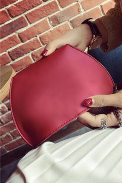 Designer Solid Color Hasp Crossbody Bag with Chain Strap 19*9*13 CM