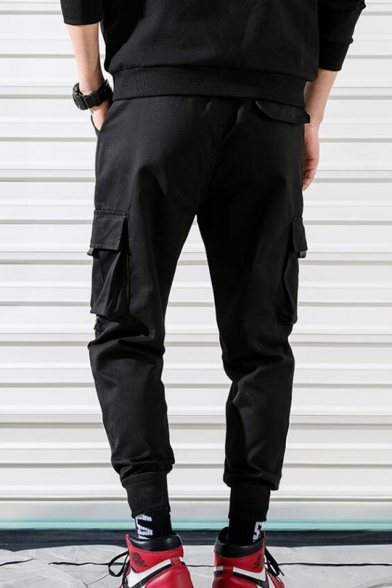 black fitted cargo pants