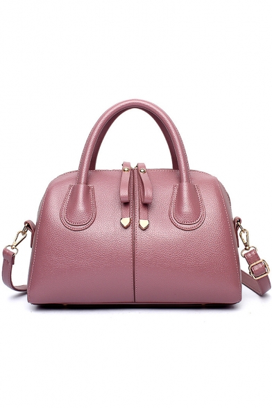 Simple Fashion Solid Color Zipper Commuter Shoulder Handbag for Women 30*14*20 CM