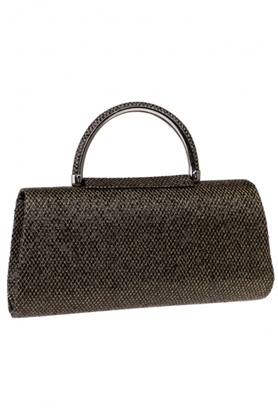 Stylish Floral Pearl Rhinestone Embellishment Top Handle Clutch Handbag 26*5.5*13 CM