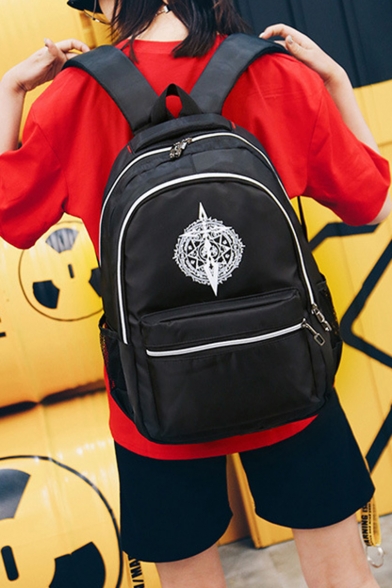 Trendy Printed Large Capacity Waterproof Nylon Hiking Bag School Backpack 28*13*45 CM