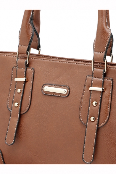 Cool Solid Color Rivet Embellishment Shoulder Bag Handbag 36*10*26 CM
