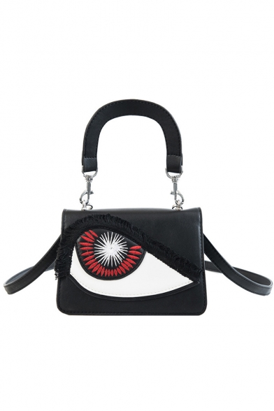 Designer Creative Eye Printed Top Handle Leisure Satchel Shoulder Bag for Women 19*14*8 CM
