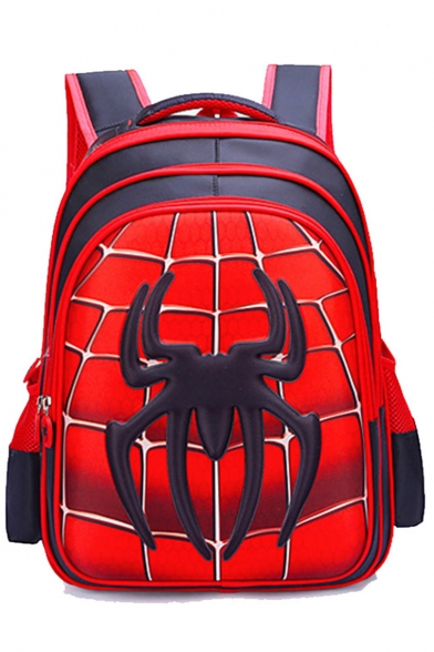 Hot Fashion Spider Printed Red School Bag Backpack For Students 32*18*42 CM