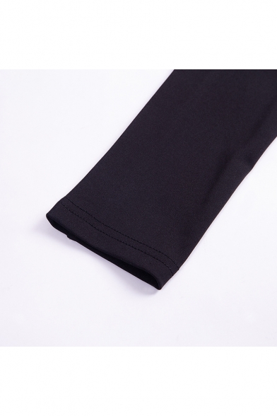 New Trendy Mock Neck Long Sleeve Tape Detail Mini Black Bodycon Dress