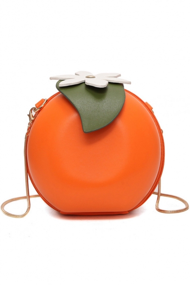 Personalized Creative Orange Shape Chain Strap Circle Crossbody Purse 16*10*16 CM