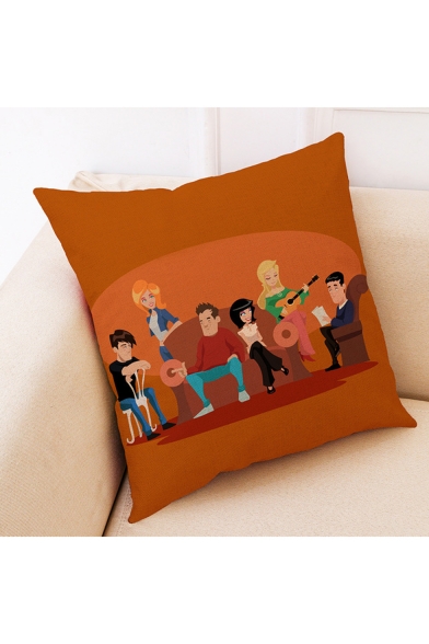Popular Friends Cartoon Figure Comfort Linen Pillow 45*45