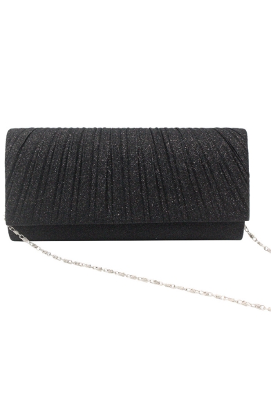 Simple Fashion Solid Color Glitter Cross Body Clutch Bag for Women 23*11*5.5 CM
