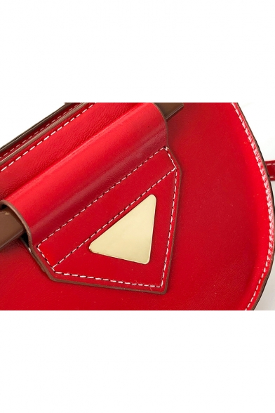 Fashion Geometric Patched Portable Crossbody Saddle Bag 20*8*14 CM