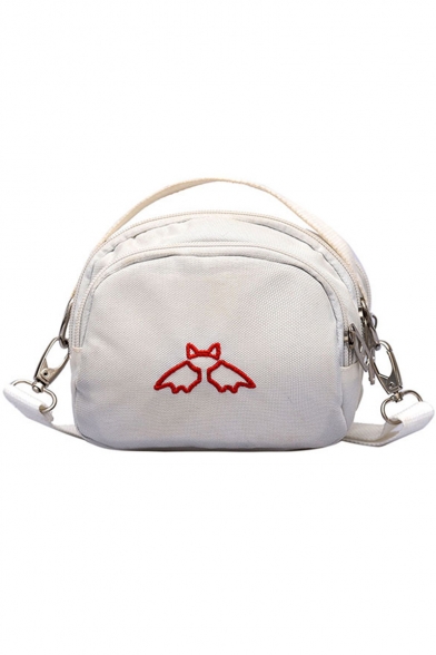 Popular Bat Embroidery Pattern Nylon Sporty Crossbody Shoulder Bag 13*7*15 CM
