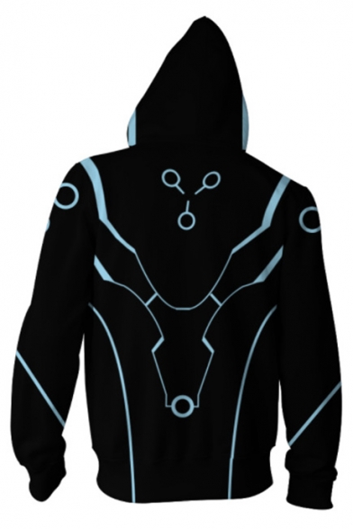 Popular Game Cosplay Costume Long Sleeve Sport Casual Zip Up Black Hoodie