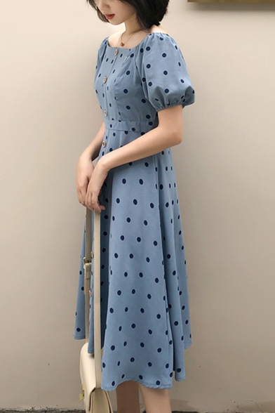 dot printed dress