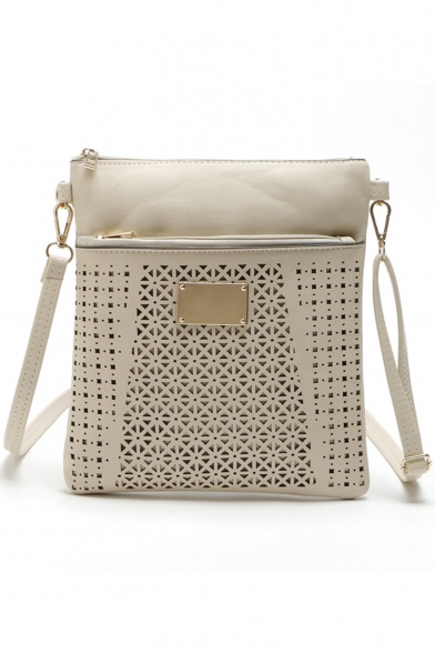 Trendy Plain Hollow-carved Design Crossbody Messenger Bag 22*2*25 CM