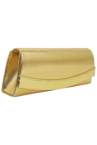 Women's Trendy Crocodile Pattern Solid Color Glitter Clutch Bag 27*6*10 CM