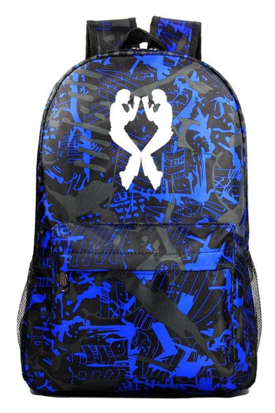 Fashion Figure Printed Blue Large Capacity Laptop Bag School Backpack 31*18*47 CM