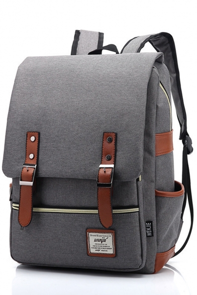 Large Capacity Lion Badge Pattern Belt Buckle Laptop Bag Travel School Backpack 29*13.5*43 CM