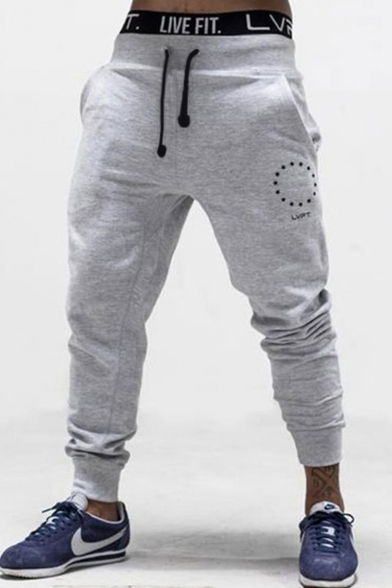 Men's Trendy Printed Casual Breathable Drawstring Sport Cotton Sweatpants