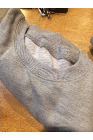 NAP QUEEN Letter Round Neck Long Sleeve Cotton Unisex Sweatshirt