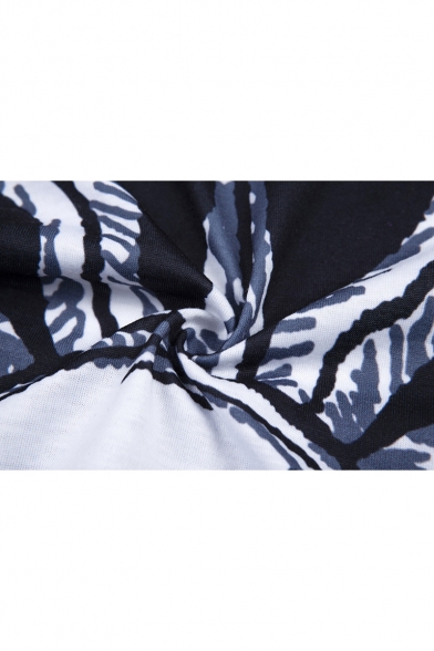 Summer New Stylish Sun Printed Halter Sleeveless Cropped Black Cami For Women