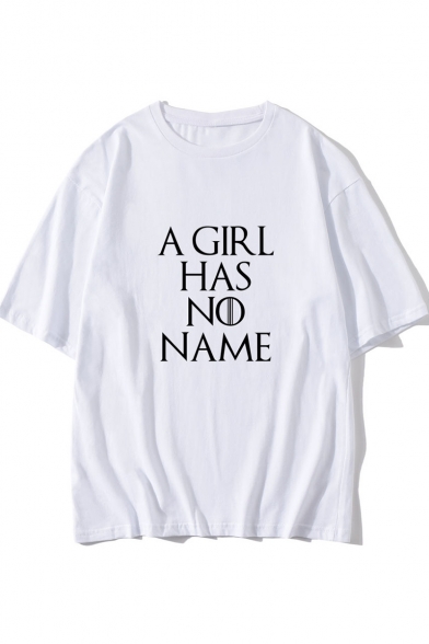 Summer Popular Letter A GIRL HAS NO NAME Printed Round Neck Short Sleeve Casual Unisex T-Shirt