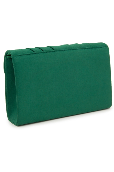 Simple Fashion Solid Color Ruffled Detail Envelope Clutch Bag with Chain Strap 22*14*5.5 CM
