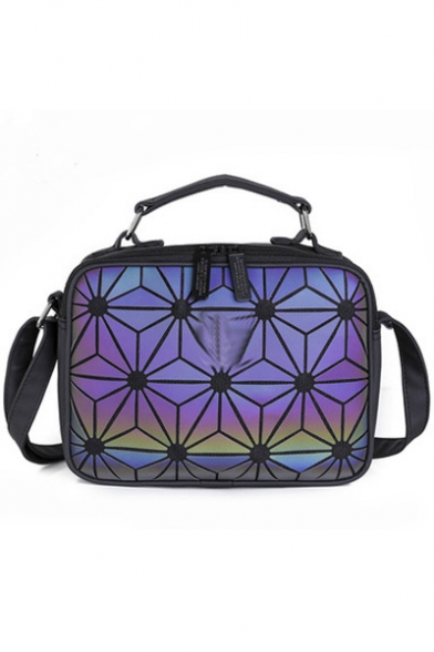 Hot Fashion Geometric Luminous Pattern Crossbody Satchel Bag Handbag with Zipper 24*18*7 CM