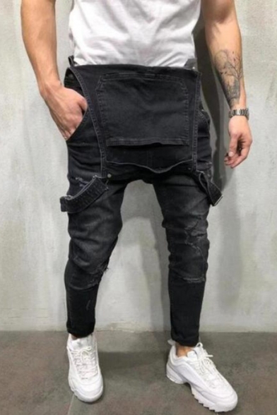 mens black overalls slim
