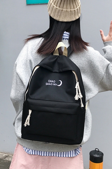 Popular Simple Graphic Embroidery Pattern School Backpack Bookbag 29*13*39 CM