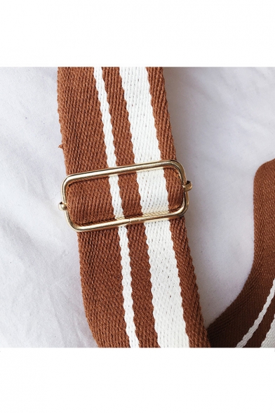 Stylish Color Block Striped Wide Strap Crossbody Satchel Bag 23*23*12 CM