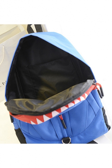 Designer Creative Shark Shape Color Block Large Travel Bag School Backpack 27*7*35 CM