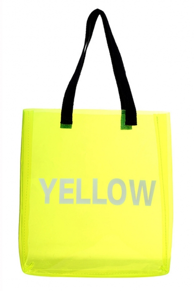 New Trendy Letter Printed PVC Transparent Shoulder Bag 31*8*36 CM
