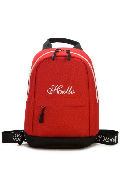 Stylish HELLO Letter Print Colorblock Oxford Cloth Multifunction Leisure Backpack 24*17*9 CM