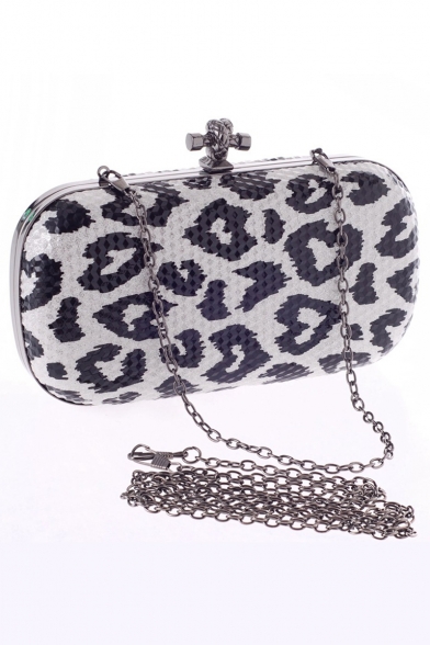 Trendy Color Block Hearts Pattern Black and White Evening Clutch Bag 19*10*5.5 CM
