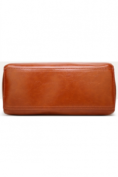 Designer Solid Color Gear Side PU Leather Oversize Tote Bag 30*14*30 CM