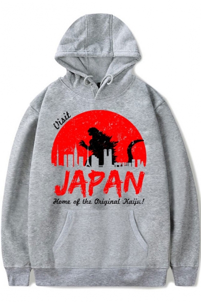 Godzilla King of the Monsters Pattern Basic Long Sleeve Casual Sport Pullover Hoodie