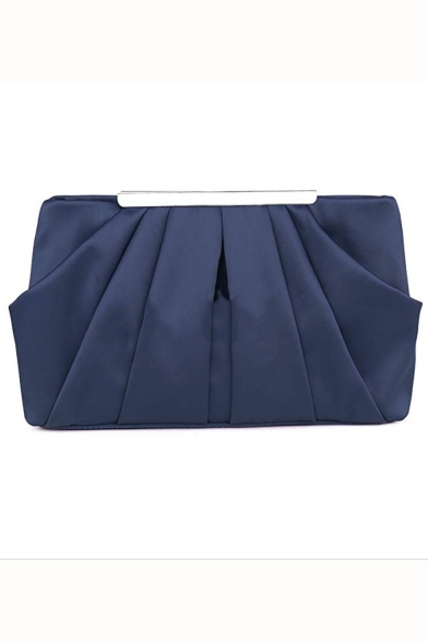 Popular Fashion Solid Color Ruffle Embellishment Evening Clutch Bag 28*5.5*15 CM