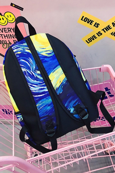 Popular Fashion Starry Sky Printed Zipper School Bag Backpack 29*11*40 CM