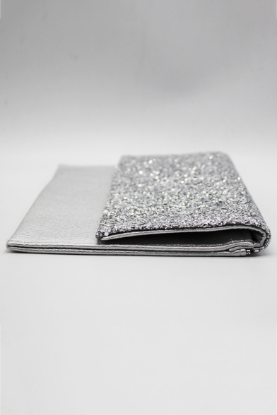 Popular Plain PU Leather Sequined Envelope Clutch Bag for Women 28.5*1.5*17 CM