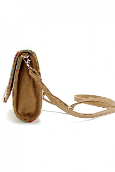 Summer Fashion Bohemian Style Multi-colored Wave Pattern Crossbody Handbag 20.5*5*16.5 CM