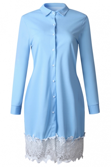 Baby Blue Collared Dress Flash Sales ...