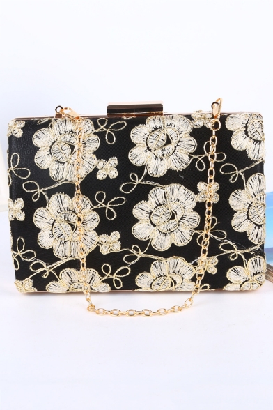 Fashion Classic Floral Embroidery Pattern Evening Clutch Bag 17*5.5*11 CM